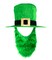 Irish Hat and Beard - Green Leprechaun Top Hat and Beard St Patricks Day Costume Accessories